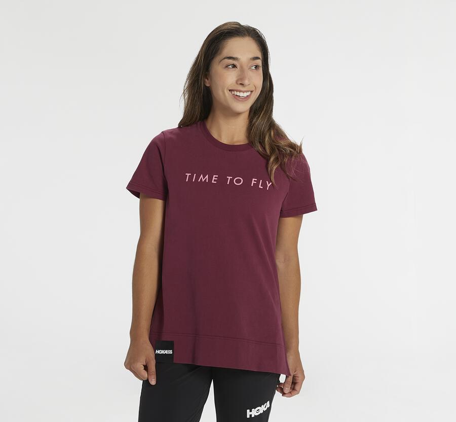 Camisa Hoka One One Mujer Marrom - Brand - JVUQ84293